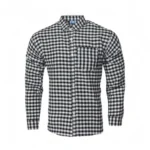 Desi Khadi Menโs Black Check Handwoven Cotton Shirt- 1