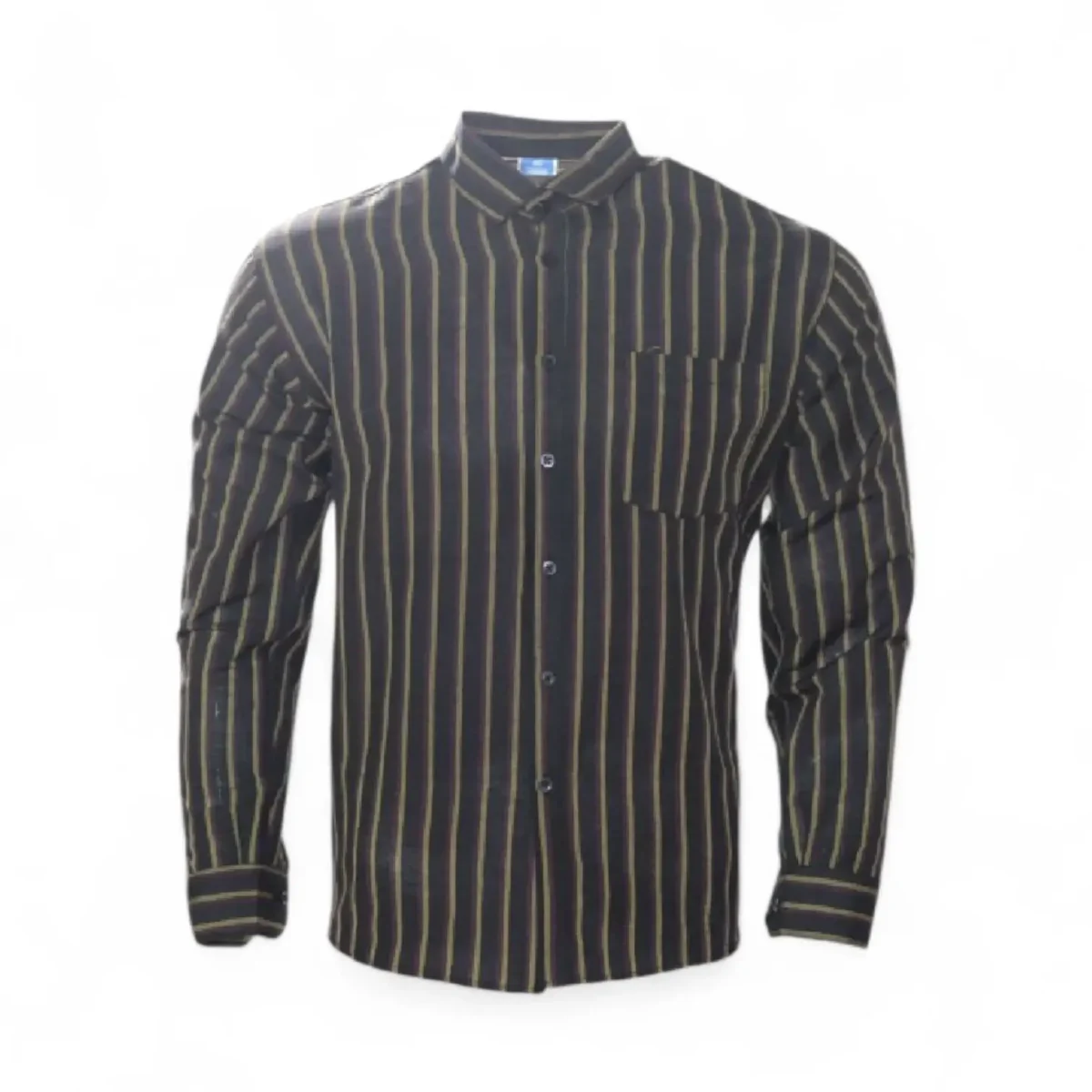 Desi Khadi Menβs Black pinstripe Handwoven Cotton Shirt- 1 Desi Khadi Menβs Black pinstripe Handwoven Cotton Shirt- 1