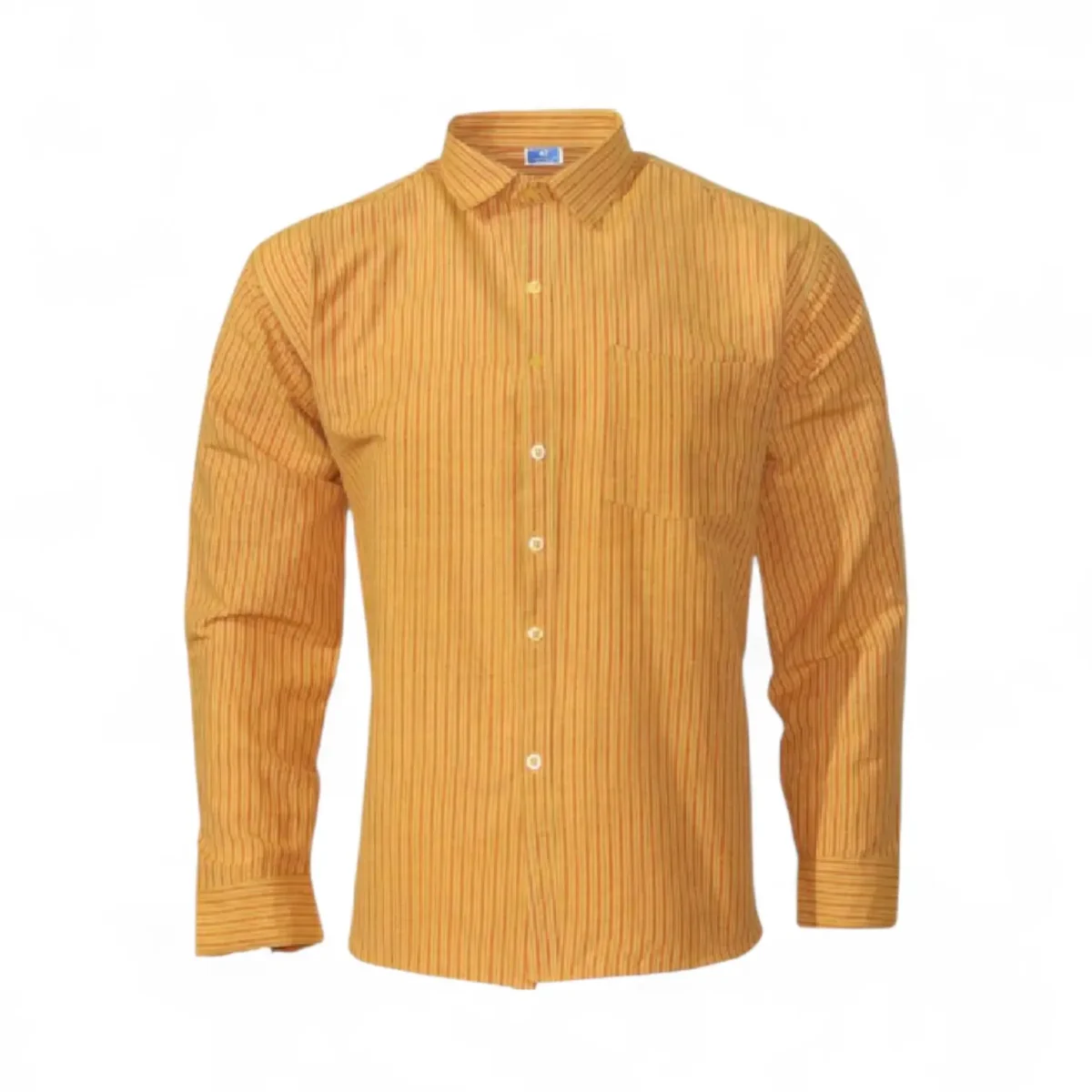 Desi Khadi Menโs Handwoven Cotton Shirt - Yellow - 1 Desi Khadi Menโs Handwoven Cotton Shirt โ Eco-Friendly, Breathable, Comfort Fit, Made in India by Poonia Khadi - Image 2