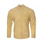 Desi Khadi Menโs Light Mustard Yellow Handwoven Cotton Shirt โ Eco-Friendly, Breathable, Comfort Fit, Made in India by Poonia Khadi - Image 2