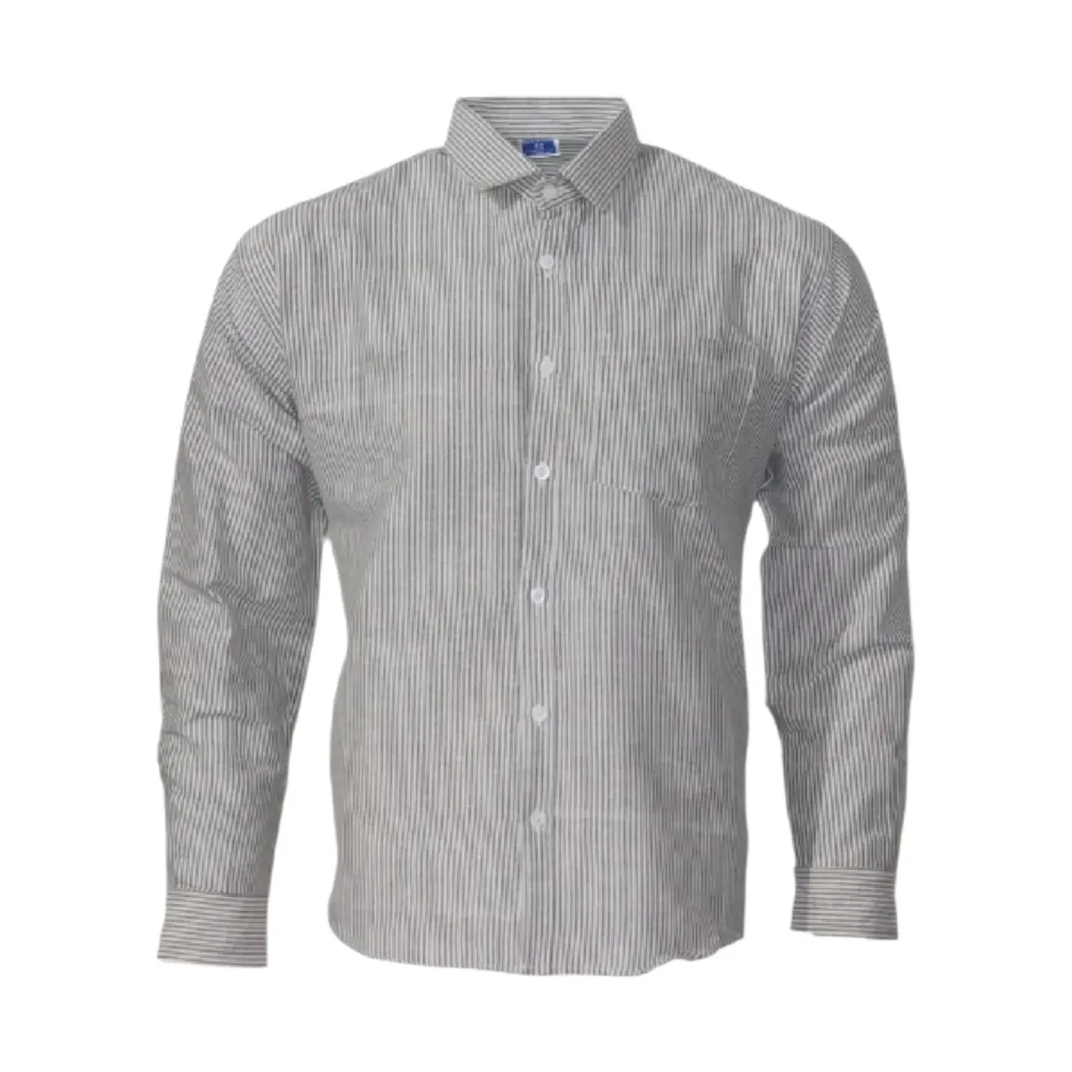 Desi Khadi Menโs Light gray Handwoven Cotton Shirt- 1 Desi Khadi Menโs Light gray Handwoven Cotton Shirt- 1