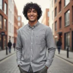 Desi Khadi Menโs Light gray Handwoven Cotton Shirt