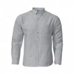 Desi Khadi Menβs Light gray pinstripe Handwoven Cotton Shirt- 1