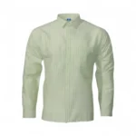 Desi Khadi Menβs Light green pinstripe Handwoven Cotton Shirt- 1
