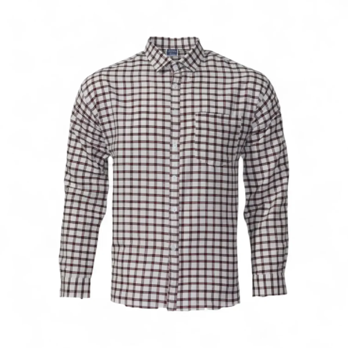 Desi Khadi Menโs Maroon Check Handwoven Cotton Shirt- 1 Desi Khadi Menโs Maroon Check Handwoven Cotton Shirt- 1