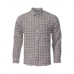 Desi Khadi Menโs Maroon Check Handwoven Cotton Shirt- 1