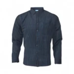 Desi Khadi Menโs Navy Blue Handwoven Cotton Shirt- 1