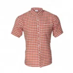 Desi Khadi Men’s Red Check Handwoven Cotton Shirt – Eco-Friendly, Breathable, Comfort Fit, Made in India by Poonia Khadi - Image 2