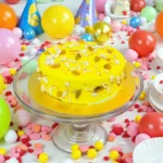 Kesar Pista Cake Saffron-Infused Yellow Sponge with Slivered Almonds, Pistachios & Raisins