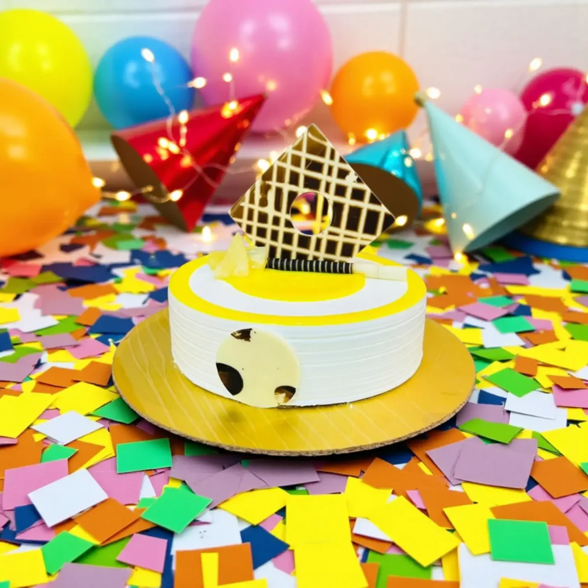 Pineapple Delight Cake Fresh Pineapple Topping with White-Yellow Frosting & Chocolate Diamond Accent (1) Pineapple Delight Cake Fresh Pineapple Topping with White-Yellow Frosting & Chocolate Diamond Accent (1)