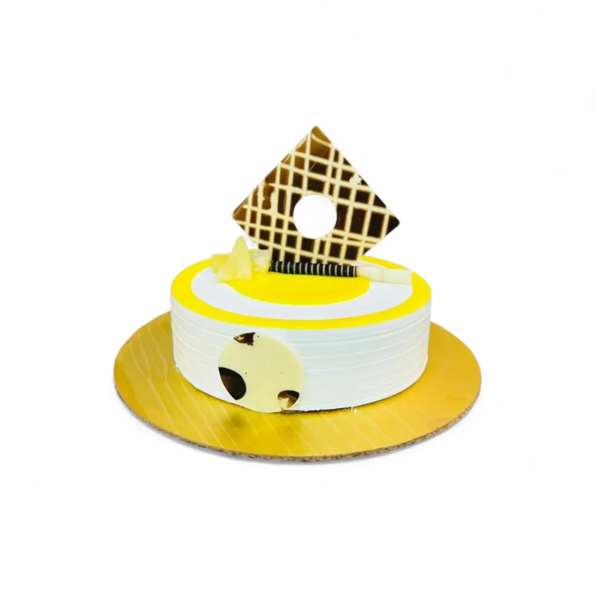 Pineapple Delight Cake Fresh Pineapple Topping with White-Yellow Frosting & Chocolate Diamond Accent (2) Pineapple Delight Cake Fresh Pineapple Topping with White-Yellow Frosting & Chocolate Diamond Accent (2)