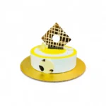 Pineapple Delight Cake Fresh Pineapple Topping with White-Yellow Frosting & Chocolate Diamond Accent (2)