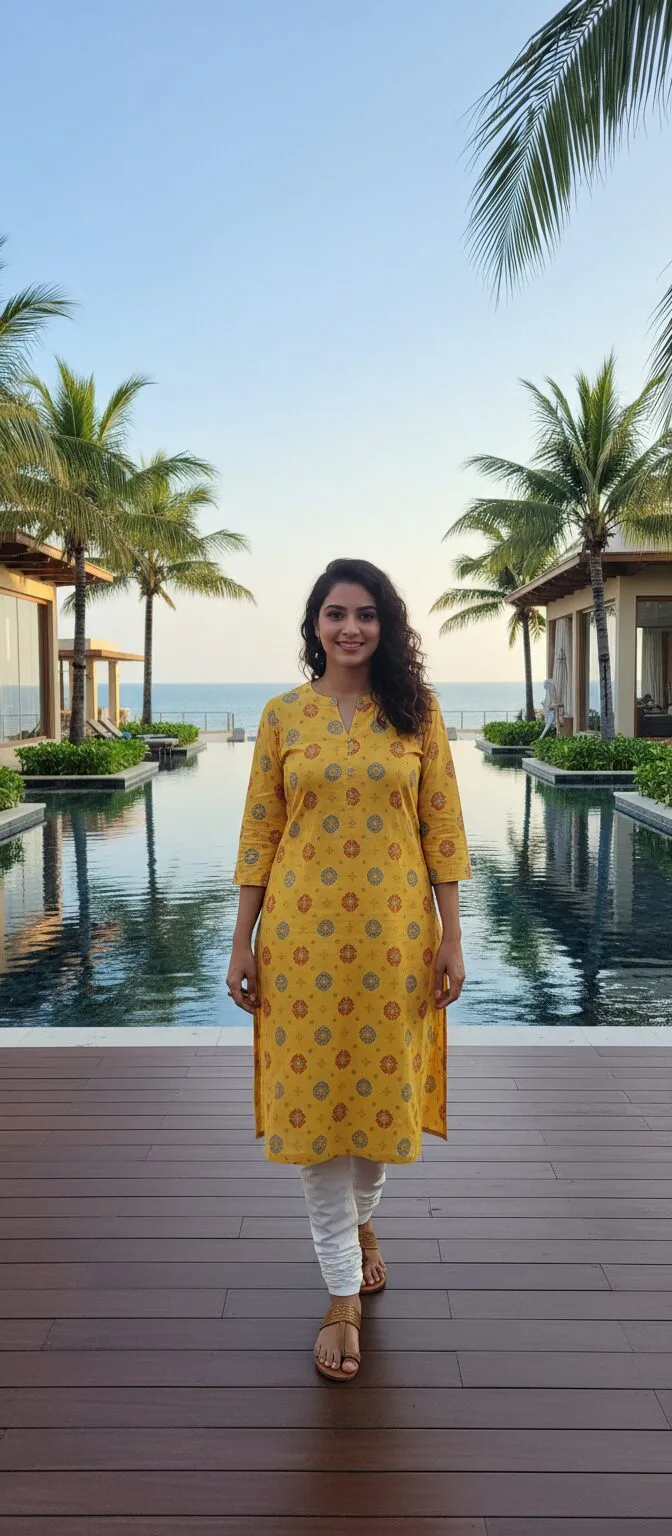 9 Stunning Chaitra Navratri Outfits: Elegant Festive Wear Ethnic Kurti Styles to Shine Mustard Yellow printed festive wear ethnic kurti