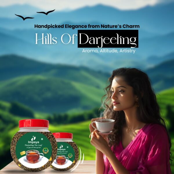 Impaya Darjeeling Tea Leaf – Premium Aromatic High-Altitude Black Tea for Metabolism & Weight Management - Front Vi...