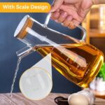 Premium High Borosilicate Glass Oil Bottle 900ml with Scale | Leakproof Bamboo Lid & Dustproof Spout | Heat-Resistant...