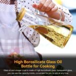 Premium High Borosilicate Glass Oil Bottle 900ml with Scale | Leakproof Bamboo Lid & Dustproof Spout | Heat-Resistant...