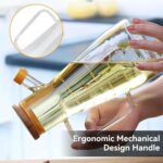 Premium High Borosilicate Glass Oil Bottle 900ml with Scale | Leakproof Bamboo Lid & Dustproof Spout | Heat-Resistant...