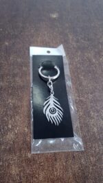 Stylish Stainless Steel Peacock Feather Keychain (1 Pc) - Fabric Detail by Nari Haat, Indian ethnic wear, women cloth...