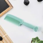 Plastic Hair Comb with Heart-Shaped Handle (1 Pc) - Closeup Embroidery by Nari Haat, Indian ethnic wear, women clothi...