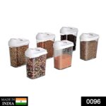 Plastic Easy Flow Storage Jar with Lid (750ml, Set of 6) - With Dupatta by Nari Haat, Indian ethnic wear, women cloth...