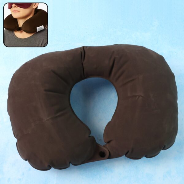 Inflatable U-Shaped Travel Neck Pillow (1 Pc) - Front View by Nari Haat, Indian ethnic wear, women clothing, designer...