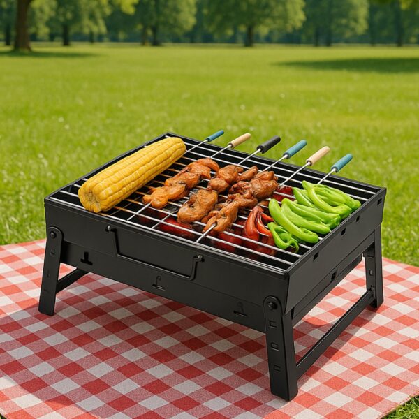 Barbecue Grill – Ideal for Grilling Meats, Chicken & Skewers - Front View by Nari Haat, Indian ethnic wear, women c...