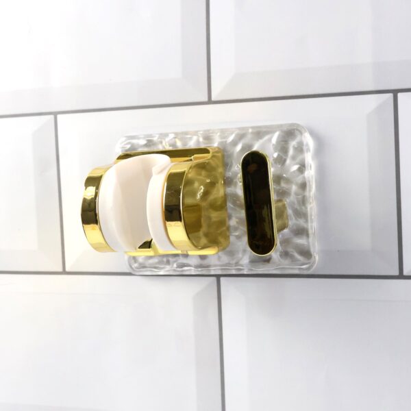 Wall Mounted Broom & Mop Holder with Strong Grip Clips - Front View by Nari Haat, Indian ethnic wear, women clothing,...