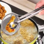 2In1 Stainless Steel Filter Spoon with Clip Food Kitchen Oil-Frying Multi-Functional - Full Detail by Nari Haat, Indi...