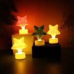 Star Shape Decorative LED Tealight Candles (4 Pc) - Front View by Nari Haat, Indian ethnic wear, women clothing, desi...