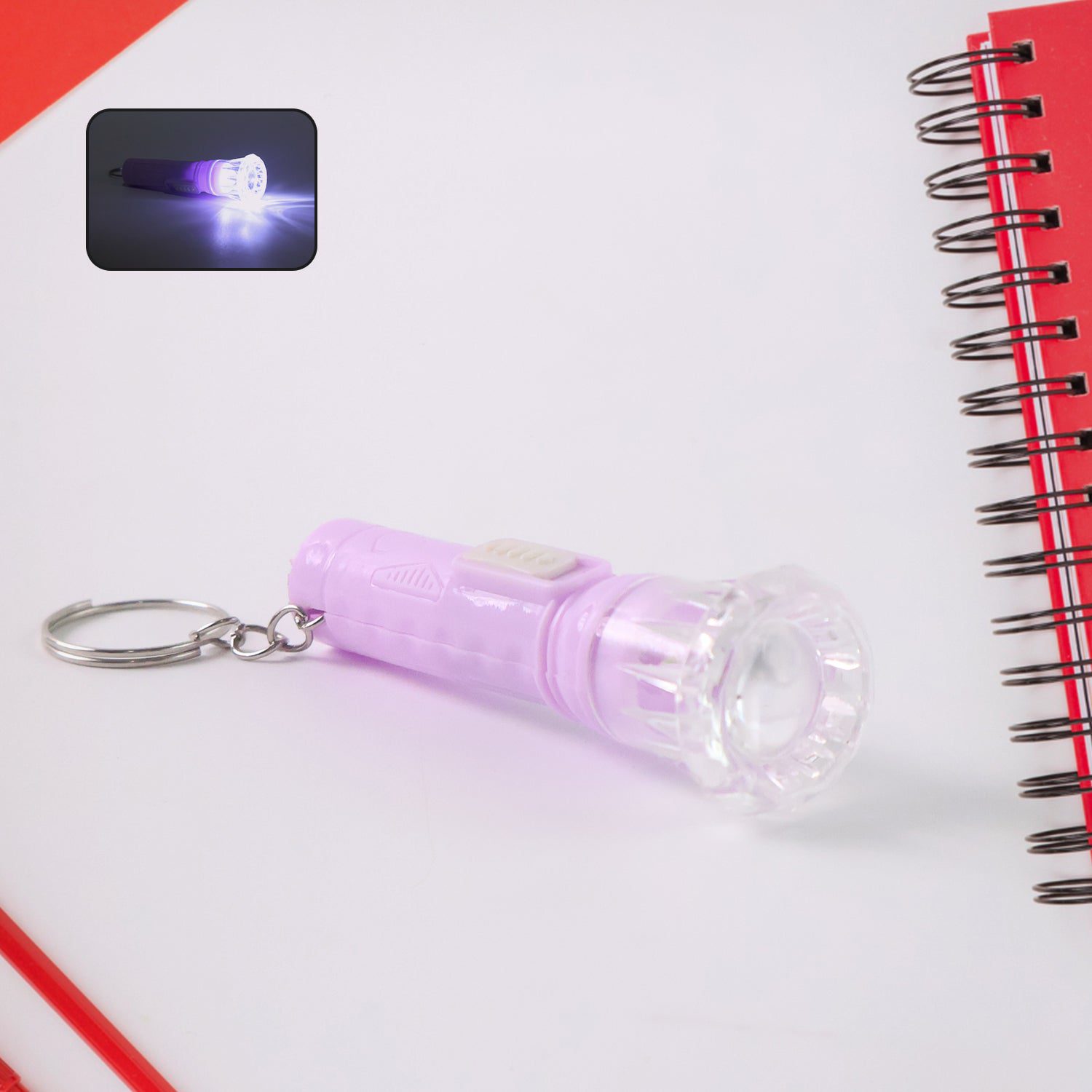 01_06eaef4c-c43d-45e3-9d64-4652d16cafe8.jpg Mini LED Flashlight Keychain Torch (Mix Color & 1 Pc) - Front View by Nari Haat, Indian ethnic wear, women clothing, ...