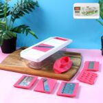 6-in-1 Vegetable Slicer, Grater & Chopper - (Set) - Front View by Nari Haat, Indian ethnic wear, women clothing, desi...