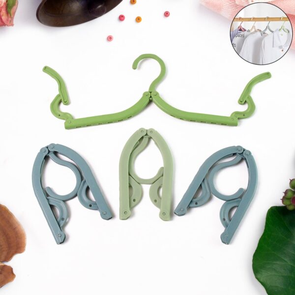 Travel Hangers, Portable Folding Clothes Hangers (4 Pc / Big) - Front View by Nari Haat, Indian ethnic wear, women cl...