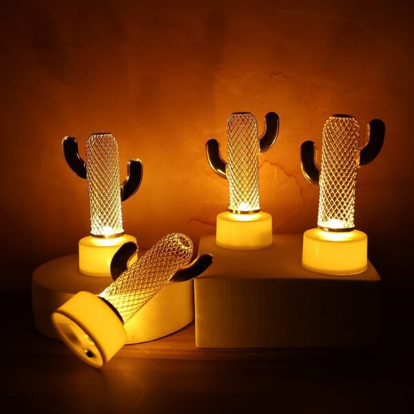Decorative Cactus Shaped Flameless LED Candles (4 Pc) - Front View by Nari Haat, Indian ethnic wear, women clothing, ...