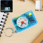 Mini Alarm Clock Keychain – 1PC Portable Quartz Analog Clock Key Ring - Front View by Nari Haat, Indian ethnic wear...
