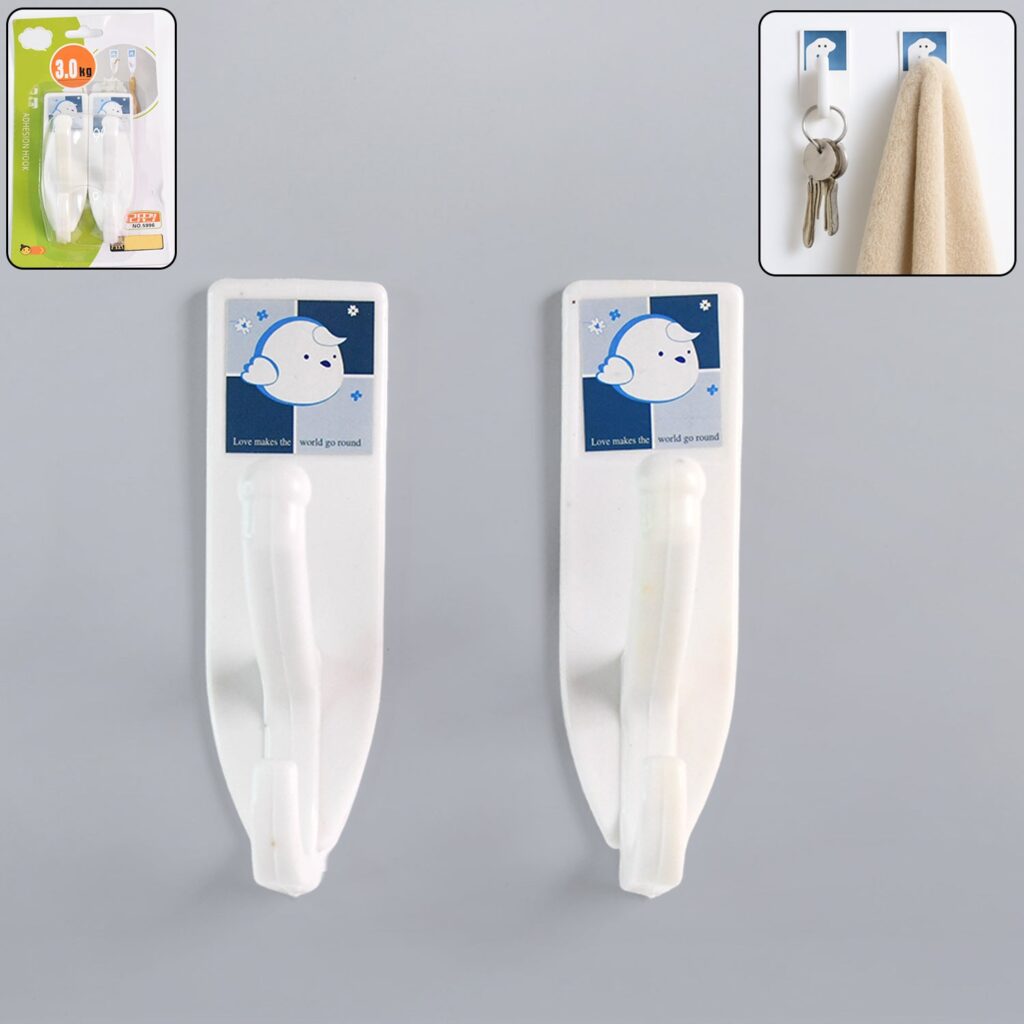 Multipurpose self-adhesive wall hooks for kitchen and bathroom