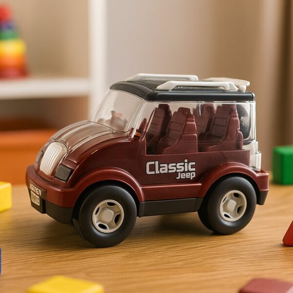 Friction-Powered Classic Jeep Toy Car for Kids (1 Pc) - Front View by Nari Haat, Indian ethnic wear, women clothing, ...