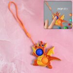 2-Bubble Dragon-Shaped Push Pop Fidget Toy with Strap (1 Pc) - Front View by Nari Haat, Indian ethnic wear, women clo...