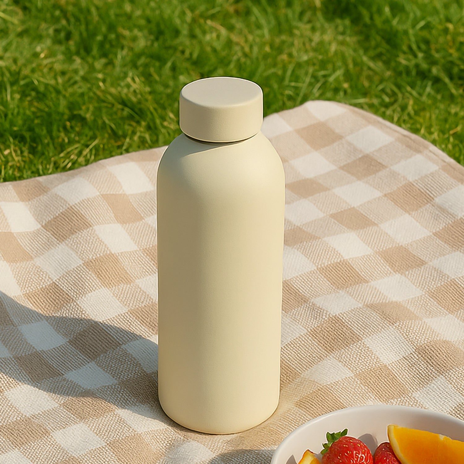 01_14a8f794-f243-4ba3-b536-c0b444a13f9c.jpg Stainless Steel Double Wall Vacuum-Insulated Drink Water (Mix Color / 500 ML Approx) - Front View by Nari Haat, India...