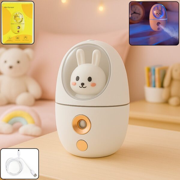USB Rechargeable Bunny Design Mini Humidifier & Mist Sprayer - Front View by Nari Haat, Indian ethnic wear, women clo...