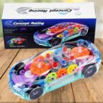 Rotating Transparent Gear Concept Car with Musical and 3D Flashing Lights Toy - Closeup Embroidery by Nari Haat, Indi...