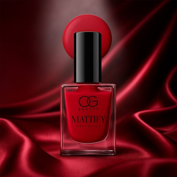 OG Beauty Red Carnival Mattify Nail Paint (10 ML / 1 Pc) - Front View by Nari Haat, Indian ethnic wear, women clothin...