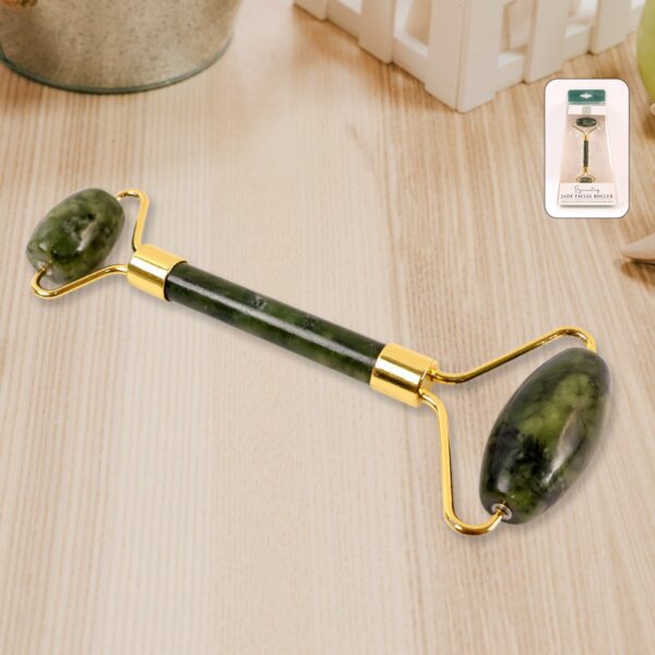 Dual-Headed Jade Facial Massage Roller (1 Pc) - Front View by Nari Haat, Indian ethnic wear, women clothing, designer...