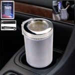 Premium Quality LED Illuminated Car Ashtray with Lid and Detachable Holder (1 Pc) - Front View by Nari Haat, Indian e...