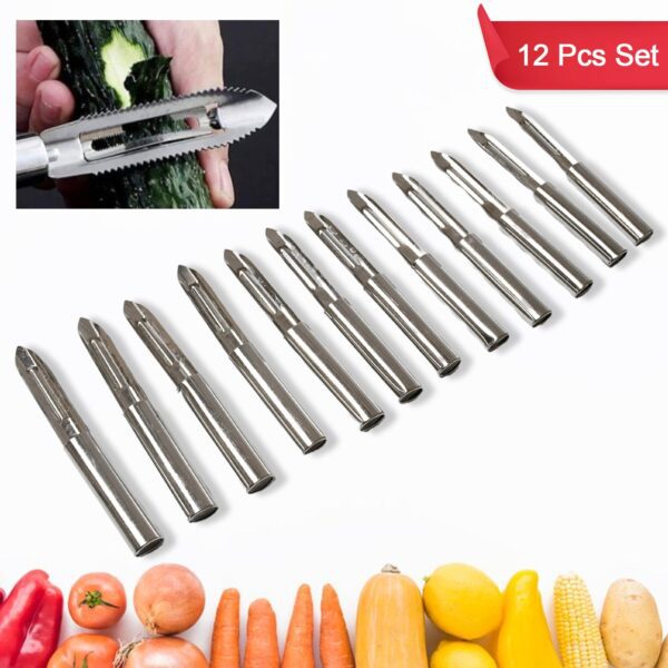 Stainless steel multi-purpose peeler set