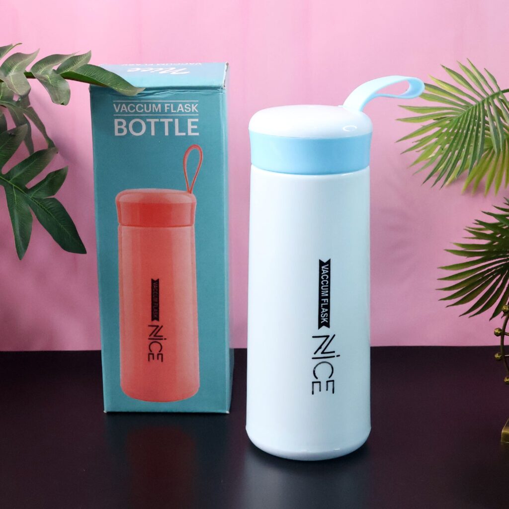 Blue Plastic Flask Water Bottle 400ml