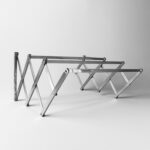 Stainless Steel Wall-Mounted Folding Clothes Drying Rack - Front View by Nari Haat, Indian ethnic wear, women clothin...