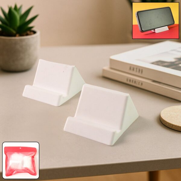 Compact Plastic Mobile Phone Holder Stand (2 Pc & Mix Color) - Front View by Nari Haat, Indian ethnic wear, women clo...