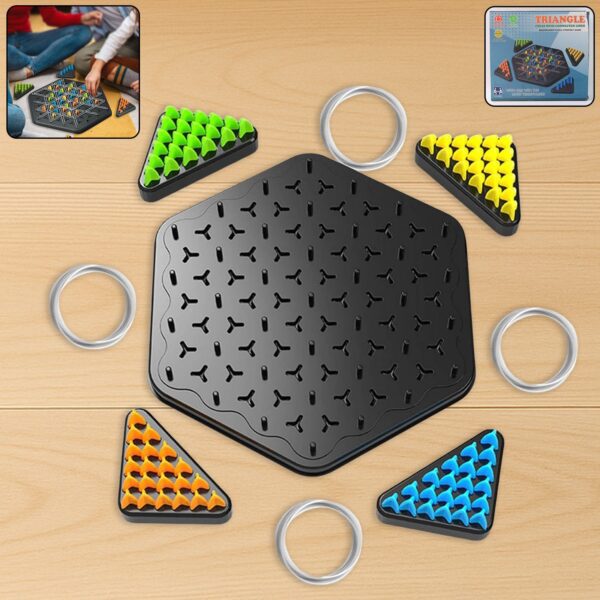 Strategic Triangle Color Matching Puzzle Board Game for Kids & Family - Front View by Nari Haat, Indian ethnic wear, ...