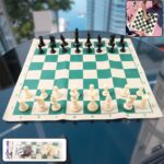 Big Premium Portable Chess Set Plastic Chess Pieces (1 Set) - Front View by Nari Haat, Indian ethnic wear, women clot...
