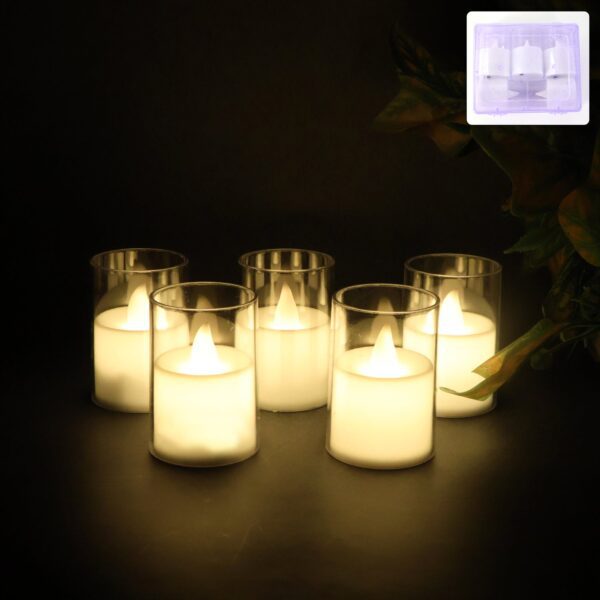 Flameless LED Votive Candles - (Set) - Front View by Nari Haat, Indian ethnic wear, women clothing, designer suit